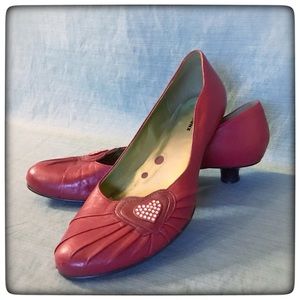 Bronx red leather Retro/Mod/Rockabilly low heels!